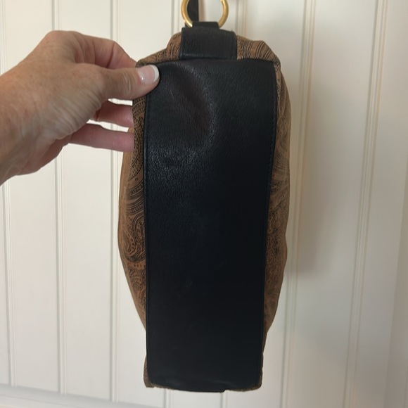 019 Elegant Brown Paisley Leather Shoulder Bag - Picture 4 of 6